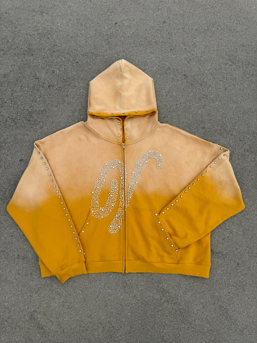 “Gems & jewels” Yellow zip-up